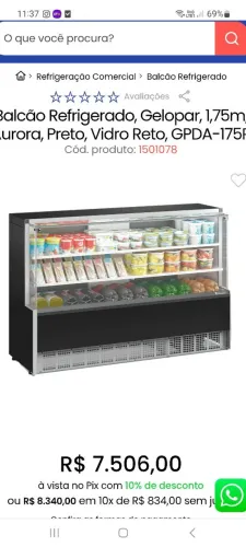 Vendo uma cervejeira e um balcão expositor de frios gelopar