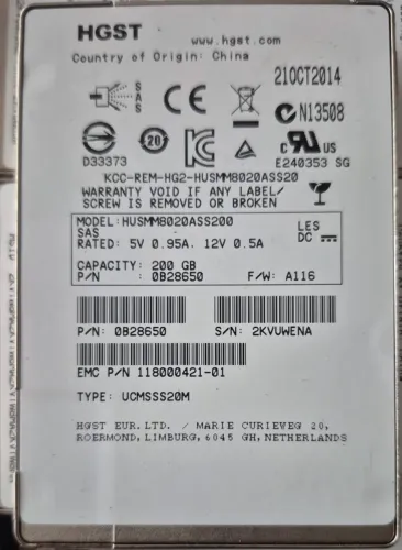 Ssd hgst 200gb SaS Pn 0b28650