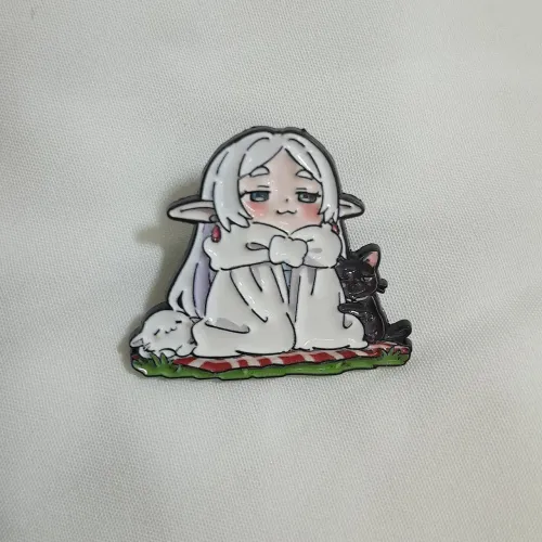 Broche / Pin Frieren com Gatinhos Sousou no Frieren Anime