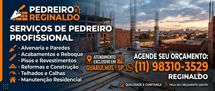 Serviços de pedreiro.