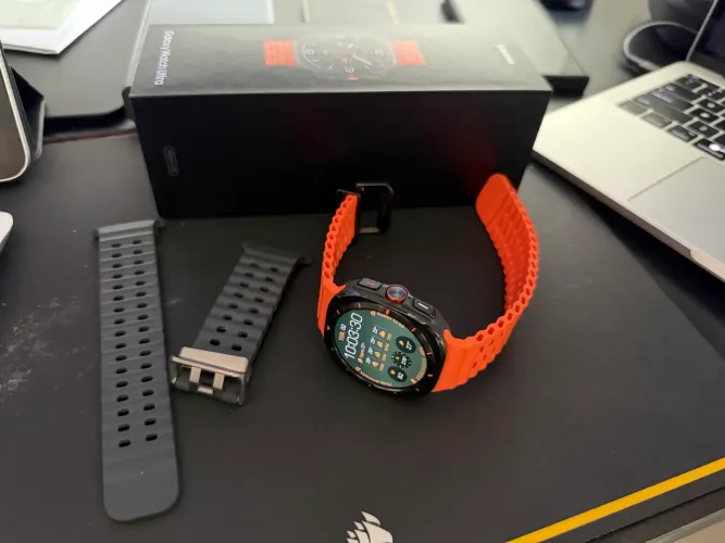 Galaxy Watch Ultra com 2 Pulseiras, caixa.