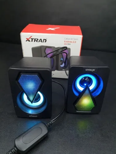 Caixinha de som para PC / Notebook XTRAD - Iluminação RGB