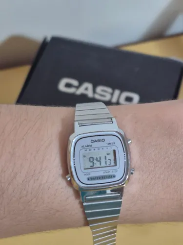 Relógio Cassio Mini Vintage Original Prata