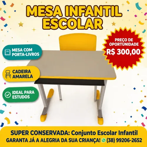 Mesa com cadeira infantil