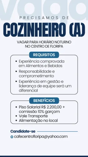 Vaga para auxiliar de cozinha