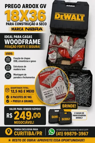 Prego Ardox para Construção em Wood Frame