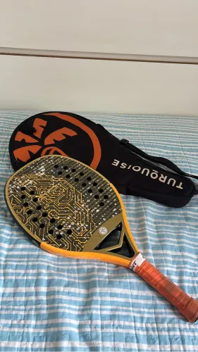Raquete Beach Tennis Turquoise DNA Extreme 2022 Full Kevlar + Capa Original
