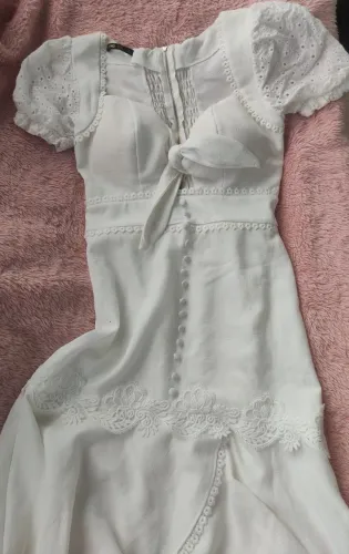 Vestido branco limonada pink