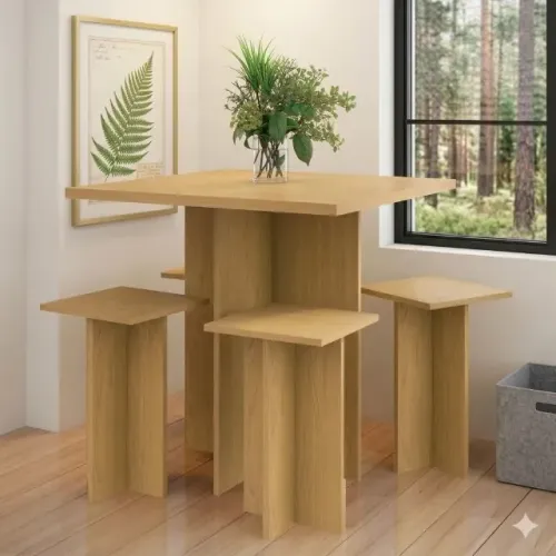 Mesa elegancia com 4 bancos