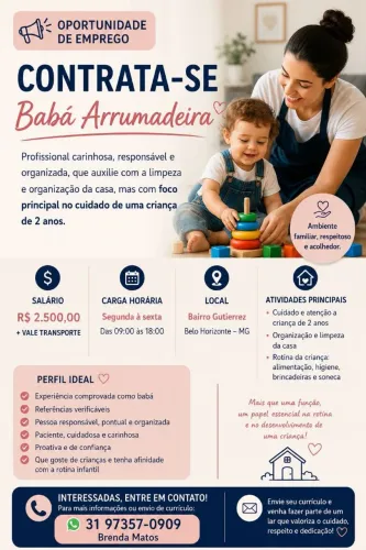 Contrata-se Babá Arrumadeira 
