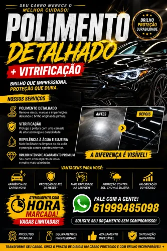 Polimento detalhado vitrificação higienização