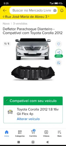 Defletor Corolla 2012