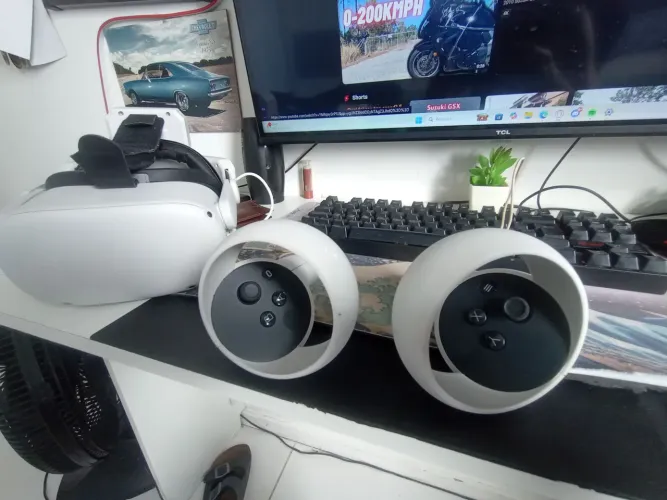 Óculos VR Meta Quest 2 com bateria extra e cabo link