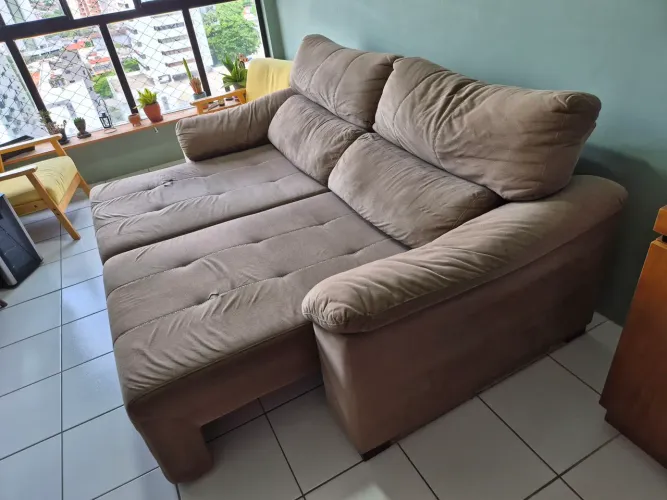 Sofá 3 lugares reclinável e retrátil