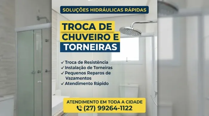 Instalação e Troca de Chuveiro Elétrico e Torneiras