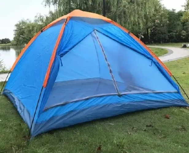 Barraca iglu acampamento Camping lazer impermeável Cor azul/laranja 