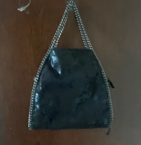 Bolsa preta nobuck preta, corrente chumbo modelo Z