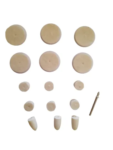 Kit de Polimento para Microretífica - Roda de Feltro + Ponta - Jogo com 15pcs