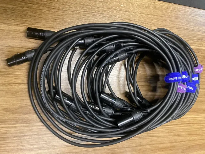 Kit com 7 Cabos XLR Santo Ângelo (3,05m) - Novos