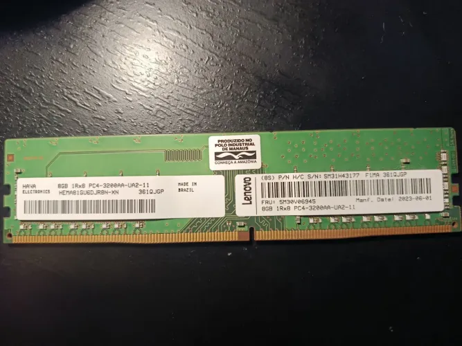 Memória Ram 8GB DDR4 Lenovo 3200mhz