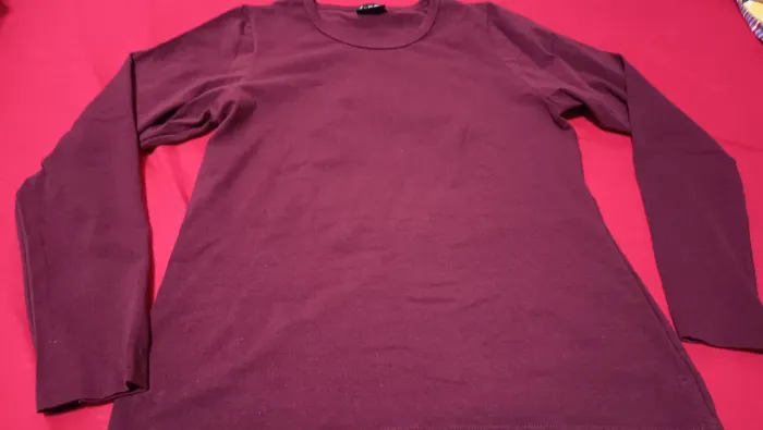 Camiseta manga longa vinho GG algodão+elastano Nova