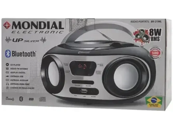 Rádio Mondial toca CD- O mais completo do mercado Radio portátil Mondial com CD/MP3 Player