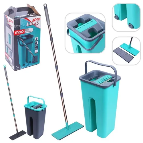 Mop Flat Com Balde Limpeza Prática (Novo Na Caixa) - Frete Grátis