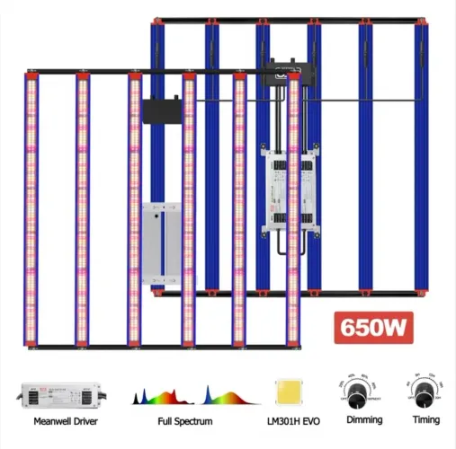 Luz led de espectro 650w LM301H EVO para cultivo.