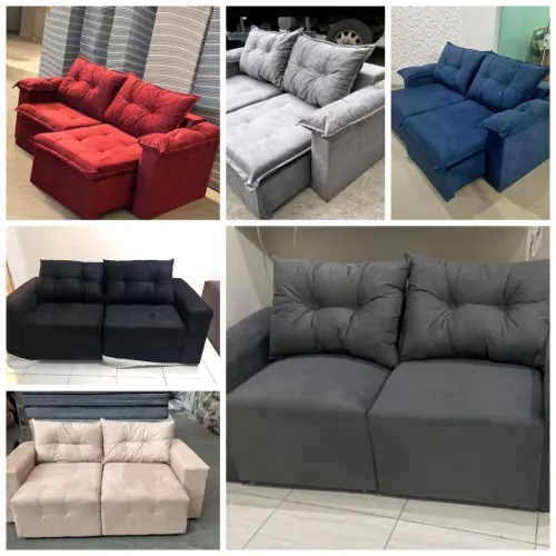 SOFÁ RETRÁTIL TEXAS LUXO 1.80M - DIVERSAS CORES 