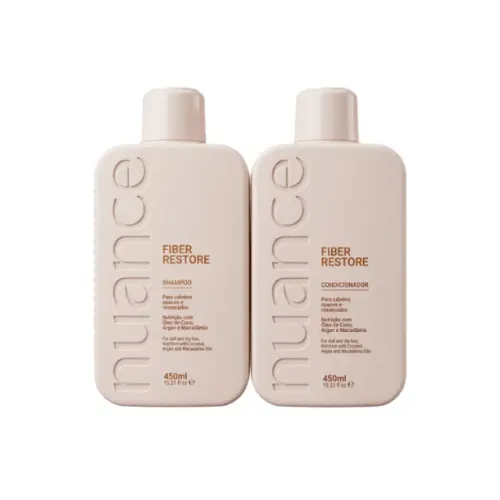 Kit Nuance Shampoo e Condicionador Fiber Restore Hidratação Capilar 450ml