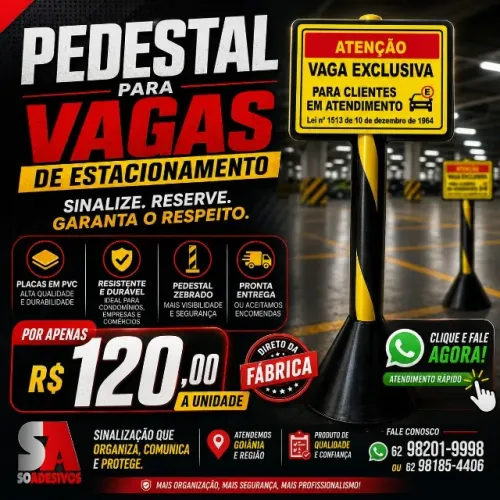 PLACA ESTACIONAMENTO PRIVATIVO COM SUPORTE