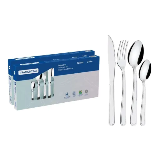 Faqueiro tramontina 24 peças jogo talheres kit cozinha