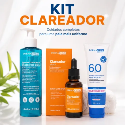 KIT CLAREADOR DERMACHEM ? ROTINA COMPLETA PARA UMA PELE MAIS UNIFORME ?