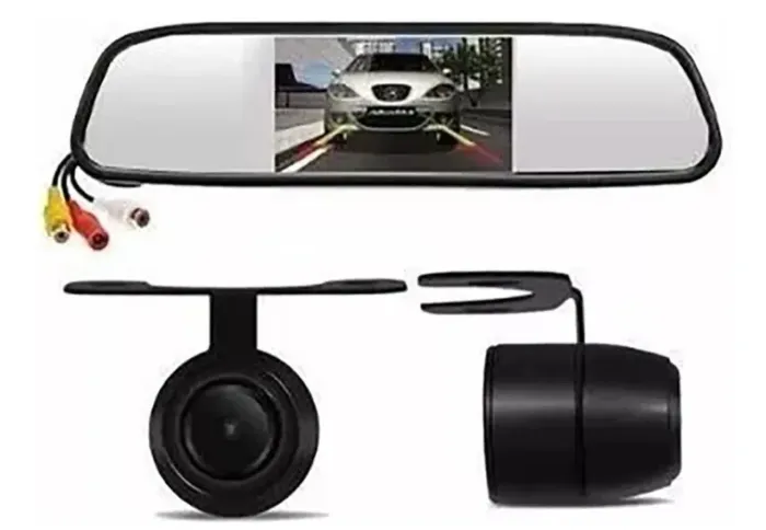 Retrovisor central com câmera de re 