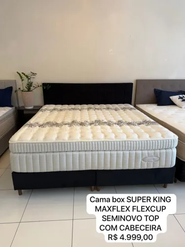 Cama Box SUPER KING MAXFLEX FLEXCUP SEMINOVO- ENTREGO