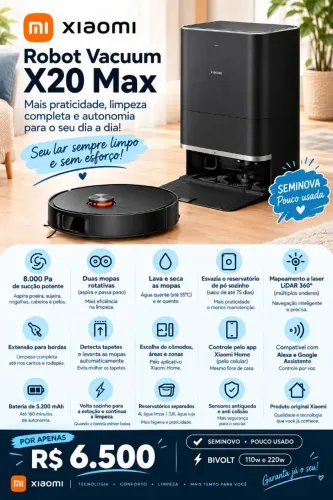 Robô Aspirador Xiaomi X20 Max seminovo