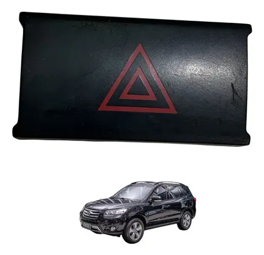 Botão Pisca Alerta Hyundai Santa Fé 2007 A 2012 Preto