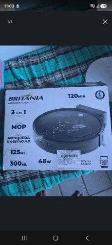 Robô aspirador Britânia BAS17P antiqueda e mop