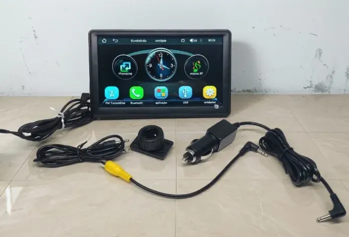 Multimídia Portátil USB Bluetooth Carplay 7 polegadas
