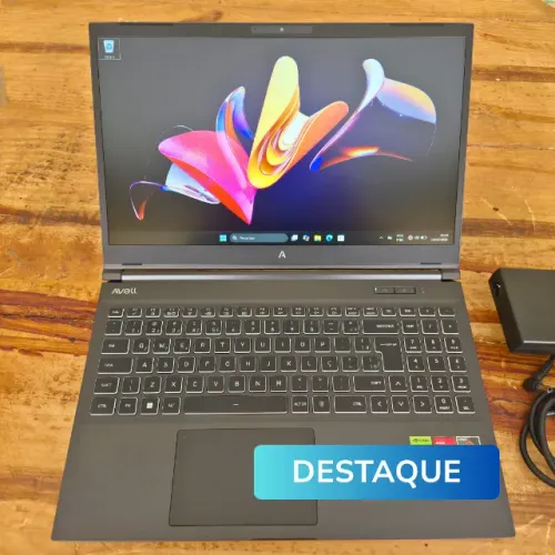 Notebook Gamer Avell RTX 4050 6GB Ryzen 7 16GB RAM DDR5 SSD 512GB Tela 165Hz | Novo