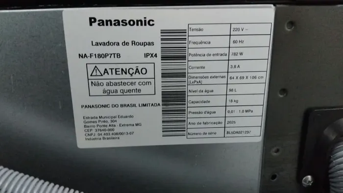 Máquina de Lavar Panasonic 18 kg - R$ 1.300