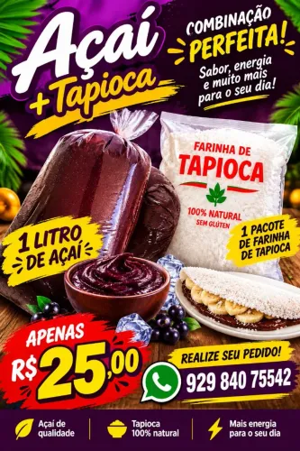 LITRO DE AÇAI + FARINHA TAPIOCA