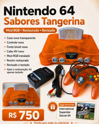 Nintendo 64 Sabores Tangerina