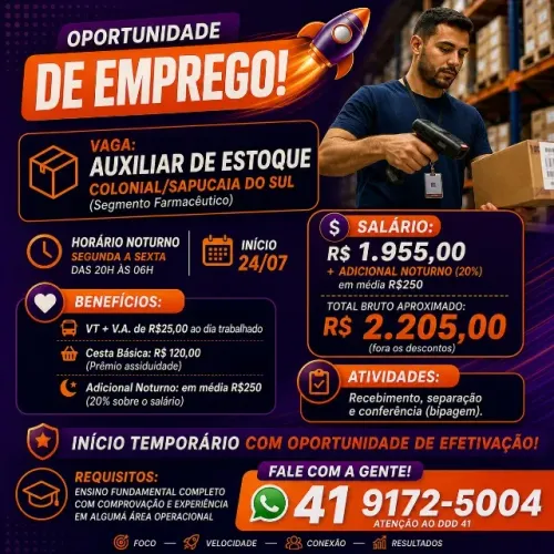 DIVERSAS VAGAS PARA SAPUCAIA DO SUL!!!