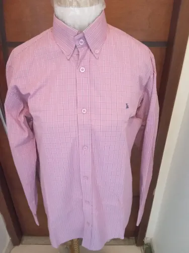 CAMISA ROSA QUADRICULADA TAMANHO 1 USADA 2 VEZES - LUIDGI