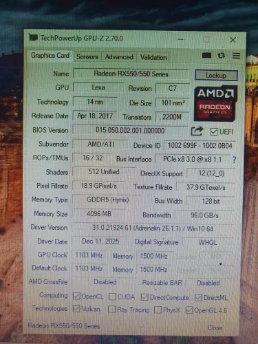 RX 550 4GB