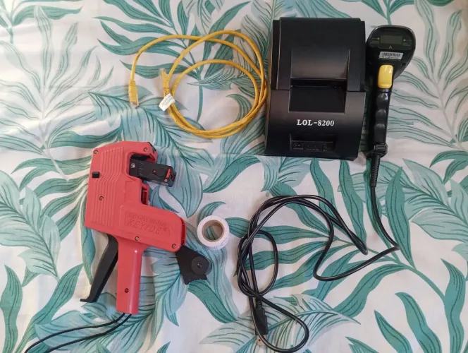 Kit Comercial Completo - Impressora Térmica + Leitor de Código de Barras + Etiquetadora