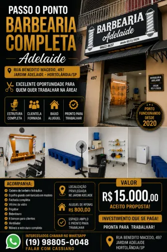 ? Barbearia Completa à Venda - Pronta para Trabalhar! ?