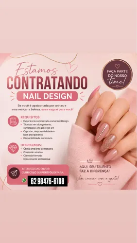 Vaga disponível para manicure e Nail Desing