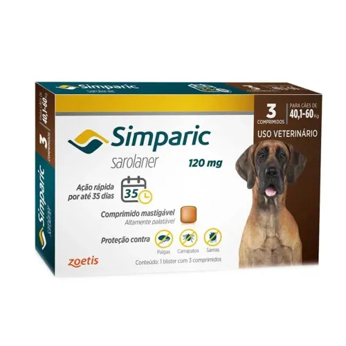 SIMPARIC 3 comprimidos cães 40,1 - 60kg